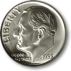 Silver coin with profile portrait